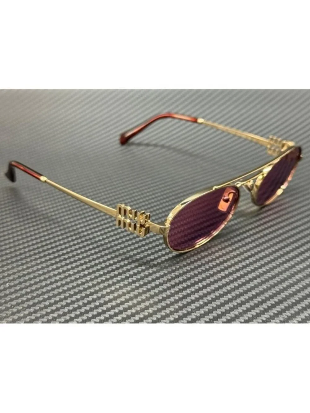 New Miu Miu Men Pale Gold Sunglasses 53-19-140